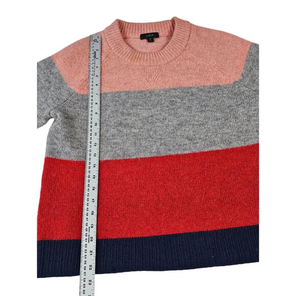 Striped J.Crew Womens Sweater Multicolor Medium Alpaca/Acrylic Blend - Picture 3 of 10